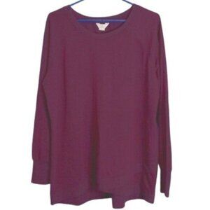 Danskin Size XXL Womens Plum Long Sleeve Pullover Fleece Sweatshirt Casual Style